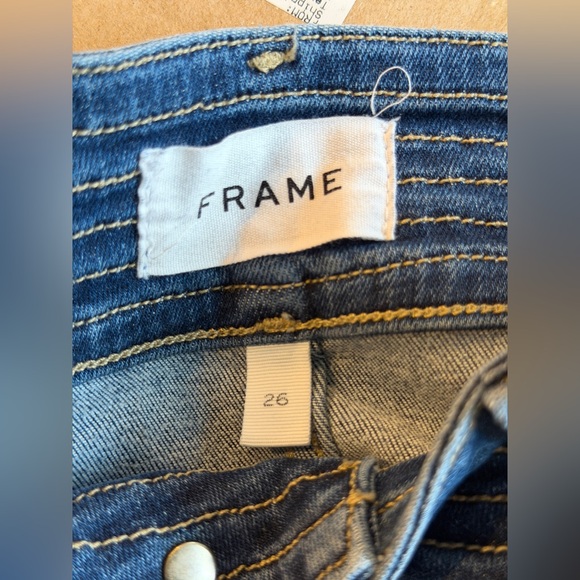 FRAME Women's Le High Flare Dark Wash Jeans Size 26 - Picture 9 of 15